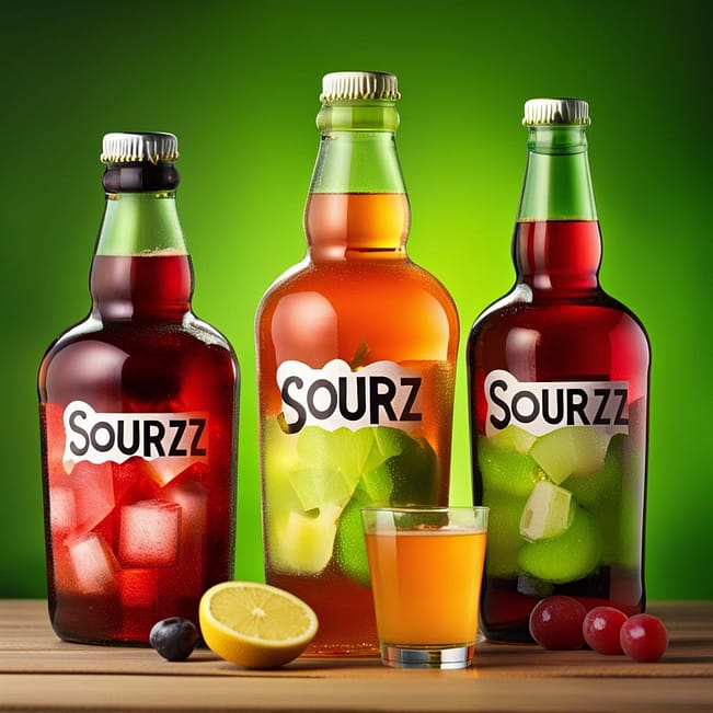 The Image shows the Type Of Alcohol Is Found In Sourz Drinks.